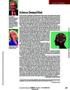 EDITORIAL  Science Demystiﬁed WE ARE PLEASED TO ANNOUNCE A NEW RESOURCE FROM SCIENCE FOR EXPOSING PRE-COLLEGE  CREDITS: (TOP LEFT) TOM KOCHEL; (BOTTOM LEFT) STACEY PENTLAND PHOTOGRAPHY; (RIGHT) G.GRULLÓN/SCIENCE