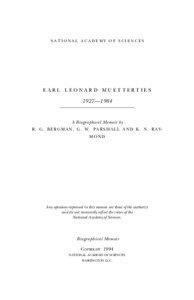 Inorganic chemistry / Organometallic chemistry / Cluster chemistry / Catalysis / M. Frederick Hawthorne / Hydride / Borane / Chemist / Robert A. Welch Foundation / Chemistry / Earl Muetterties / DuPont Central Research