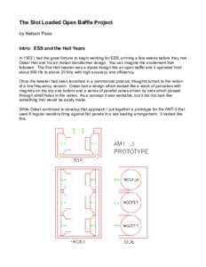 The Slot Loaded Open Baffle Project by Nelson Pass Intro: ESS and the Heil Years In 1972 I had the good fortune to begin working for ESS, arriving a few weeks before they met Oskar Heil and his air motion transformer des