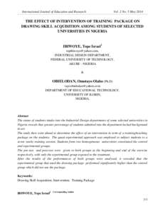 Statistics / Design of experiments / Observational study / Akure / Federal University of Technology Akure / Ondo State / Quasi-experiment / Joint Admissions and Matriculation Board / Pre- and post-test probability / Information / Science / Evaluation methods