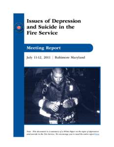 ®  Issues of Depression and Suicide in the Fire Service Meeting Report