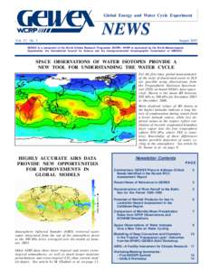 Global Energy and Water Cycle Experiment  NEWS Vol. 17, No. 3  August 2007