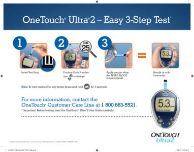 OneTouch Ultra 2 – Easy 3-Step Test ® 1  2