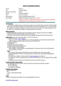 ACCL14-4 Associate Professor Job No. ACCL14-4  Title