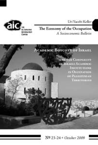 Uri Yacobi Keller  The Economy of the Occupation