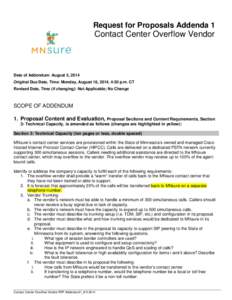 Call Overflow Vendor RFP Addenda August 2014