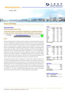 Morning Express 10 April 2015 Focus of the Day Indices