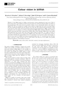 doirstbColour vision in bill sh Kerstin A. Fritsches1*, Julian C. Partridge2, John D. Pettigrew1 and N. Justin Marshall1 1Vision, Touch