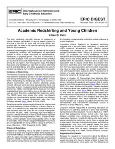 Clearinghouse on Elementary and Early Childhood Education University of Illinois • 51 Gerty Drive • Champaign, IL[removed]ERIC DIGEST