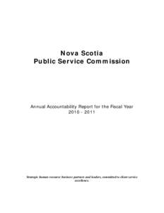 Nova Scotia Public Service Commission Annual Accountability Report for the Fiscal Year[removed]