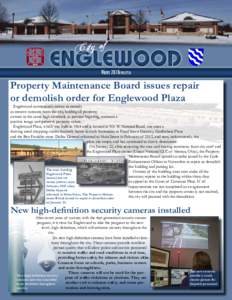 City of  ENGLEWOOD Winter 2013 NEWSLETTER  Property Maintenance Board issues repair