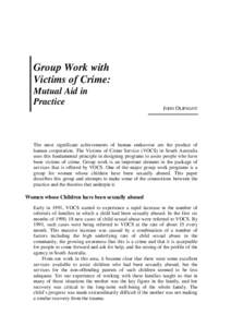 Group work with victims of crime : mutual aid in practice