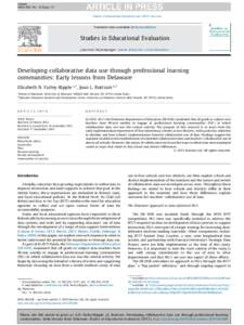 Developing collaborative data use through professional learning communities: Early lessons from Delaware