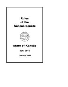 Rules of the Kansas Senate State of Kansas