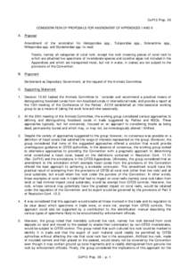 CoP13 Prop. 36 CONSIDERATION OF PROPOSALS FOR AMENDMENT OF APPENDICES I AND II A. Proposal Amendment of the annotation for Helioporidae spp., Tubiporidae spp., Scleractinia spp., Milleporidae spp. and Stylasteridae spp. 