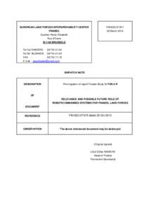EUROPEAN LAND FORCES INTEROPERABILITY CENTER  FIN/SECFINABEL
