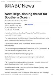 [removed]New illegal fishing threat for Southern Ocean - ABC News (Australian Broadcasting Corporation) New illegal fishing threat for Southern Ocean