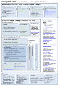 docx4j cheat sheet (most applies to 2.8.x)  © Copyright 2013, Plutext Pty Ltd 15 March 2013