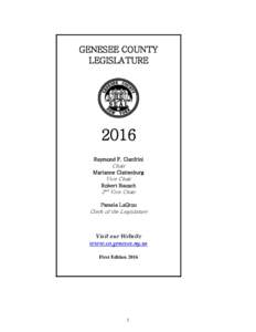 GENESEE COUNTY LEGISLATURE 2016 Raymond F. Cianfrini