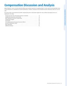 Compensation Discussion and Analysis Compensation Discussion and Analysis Bank of Montreal’s vision is to be the Bank that defines great customer experience. Its guiding principle is to drive top-tier total shareholder