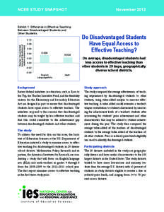 NCEE STUDY SNAPSHOT	  Exhibit 1: Difference in Effective Teaching Between Disadvantaged Students and Other Students