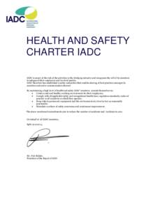 Health and Safety Charter IADC