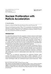 Science and Global Security, 13:183–207, 2005 C Taylor & Francis Inc. Copyright  ISSN: print DOI: 