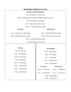 Santa Fe Independent School District / Lunch / Meals / Period