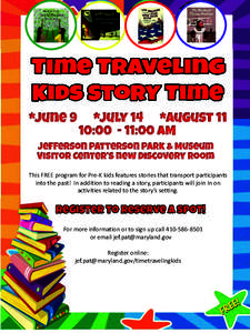 This FREE program for Pre-K kids features stories that transport participants into the past! In addition to reading a story, participants will join in on activities related to the story’s setting. For more information 