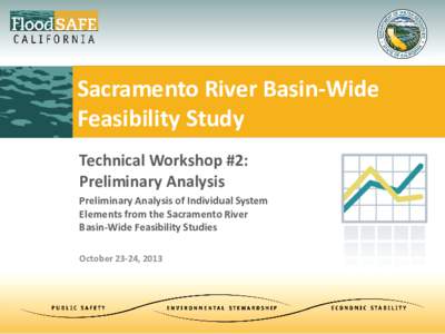Sacramento River Basin-Wide Feasibility Study Technical Workshop #2: Preliminary Analysis Preliminary Analysis of Individual System Elements from the Sacramento River