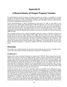 Oregon Property Tax Statistics Fiscal Year[removed], Appendix B