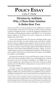 149  Policy Essay Colin P. Clarke  Division by Addition