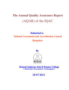 The Annual Quality Assurance Report  (AQAR) of the IQAC Submitted to