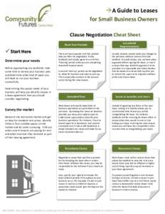 A Guide to Leases for Small Business Owners Clause Negotiation Cheat Sheet Rent-free Periods   Start Here