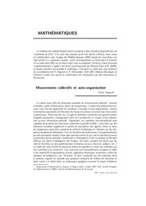 ´ MATHEMATIQUES La rubrique de math´ematiques donne la parole `a deux laur´eats de grands prix de ` la suite des expos´es qu’ils ont donn´e `a Nancy, nous avons l’acad´emie en[removed]A