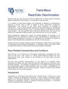 Facts About Race/Color Discrimination