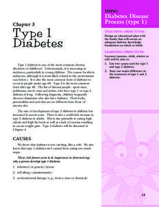 TOPIC:  Chapter 3 T ype 1 Diabetes