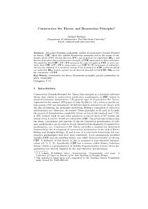 Constructive Set Theory and Brouwerian Principles1 Michael Rathjen (Department of Mathematics, The Ohio State University,2 Email: )