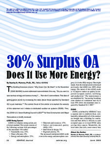 This article was published in ASHRAE Journal, Vol. 51, June[removed]Copyright 2009 American Society of Heating, Refrigerating and Air-Conditioning Engineers, Inc. Reprinted by permission at http://doas-radiant.psu.edu. Thi