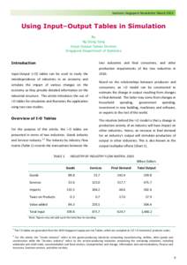 Statistics Singapore Newsletter March[removed]Using Input–Output Tables in Simulation By Ng Dong Yang Input-Output Tables Division