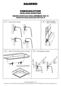 EINBAUANLEITUNG INSTALLATION INSTRUCTIONS WANNEN-ANSCHLUSS-SCHALLDÄMMBAND WAS 70 CONNECTING SOUND INSULATING STRIP WAS 70 Einbauvariante wählen