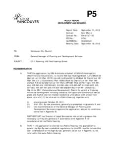 Report - Rezoning[removed]E Hastings St[removed]Sep 18