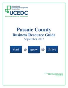 Passaic County Business Resource Guide September 2013 start