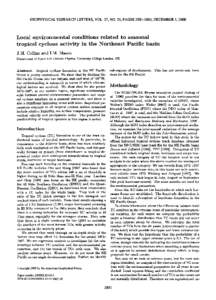 GEOPHYSICAL RESEARCH LETTERS, VOL. 27, NO. 23, PAGES, DECEMBER 1, 2000  Local environmental