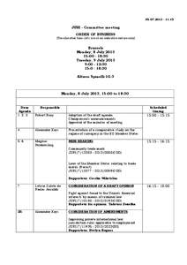 [removed]:15  JURI - Committee meeting ORDER OF BUSINESS (The allocated time slots are of an indicative nature only)