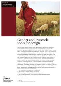 Livestock Thematic Papers Tools for project design Gender and livestock: tools for design