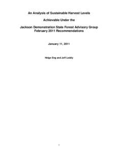 Jackson Advisory Group Matrix Silviculture Simulation