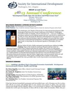 RECAP on Last Year’s[removed]Annual Conference