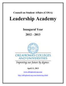 Council on Student Affairs (COSA)  Leadership Academy Inaugural Year[removed]