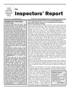 The  Inspectors’ Report VOL 13 NO 1 LATE WINTER[removed]Notes from The Chair